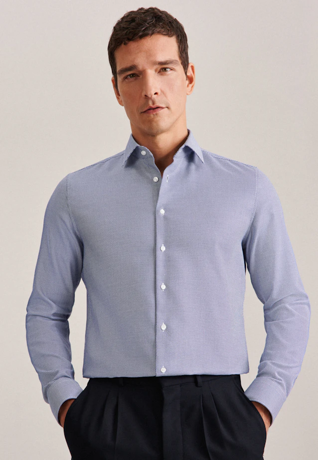 X-Slim Chemise d'affaires Uni in Bleu Moyen |  Seidensticker Onlineshop
