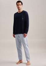 Pyjama Regular Manche Longue Rond in Bleu Foncé |  Seidensticker Onlineshop