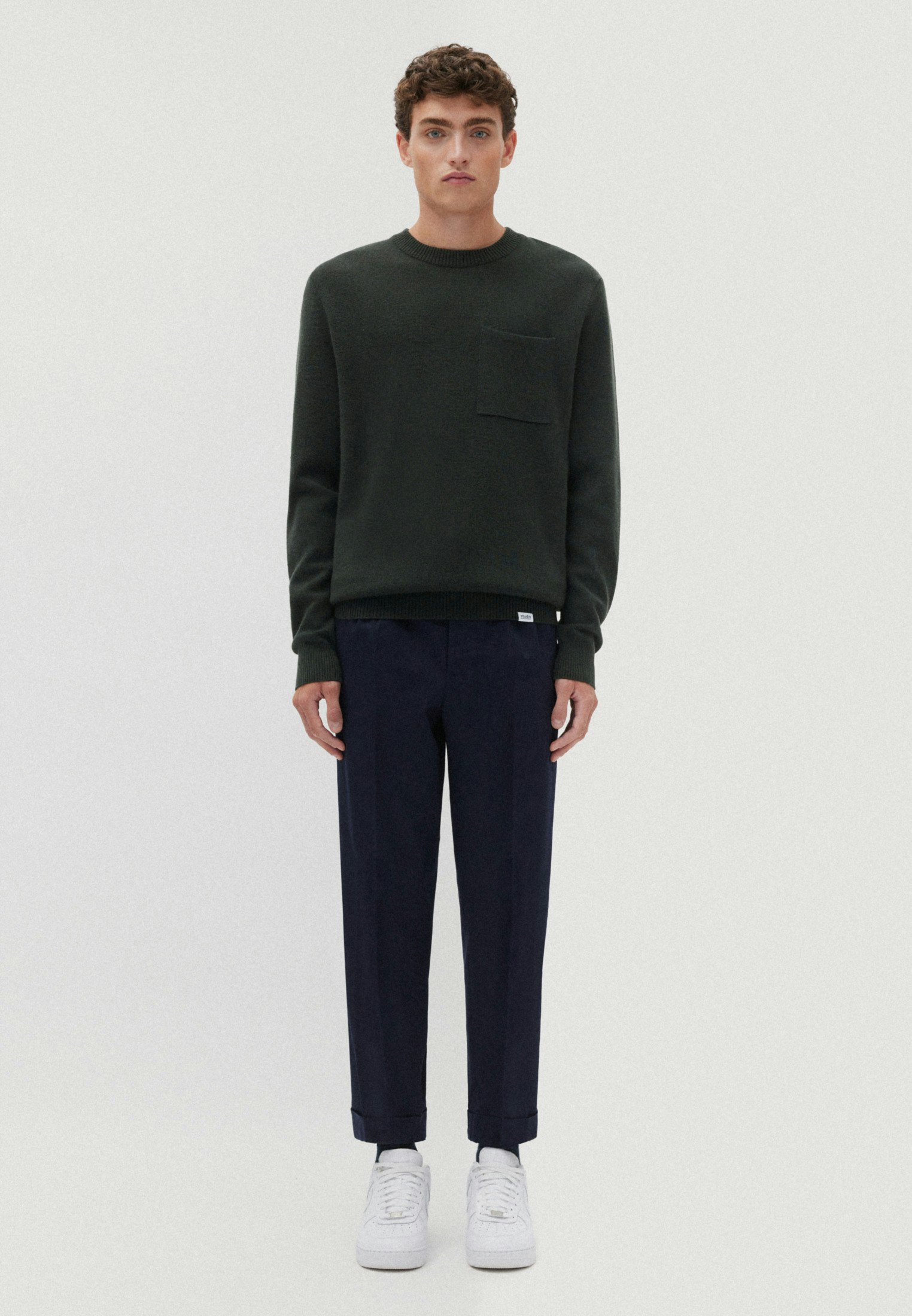 Men Pullover Regular green | Studio Seidensticker