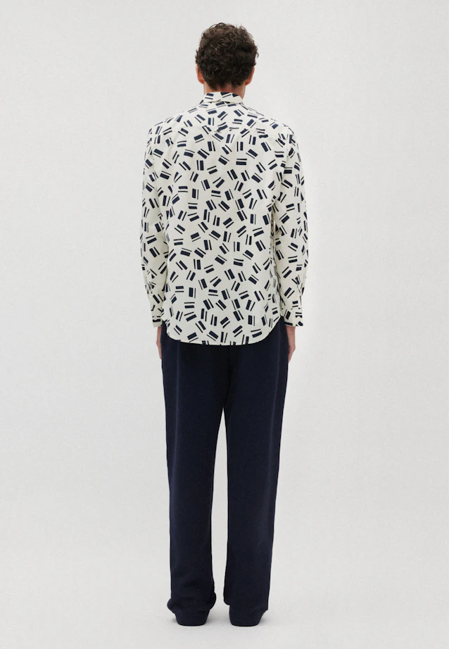 Regular Casual shirt Print in Ecru |  Seidensticker Onlineshop