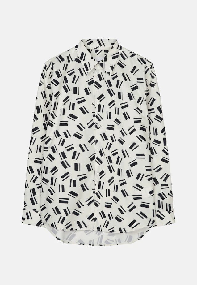 Regular Casual shirt Print in Ecru |  Seidensticker Onlineshop