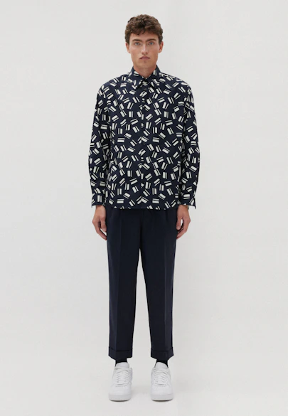Regular Casual shirt Print in Dark Blue |  Seidensticker Onlineshop