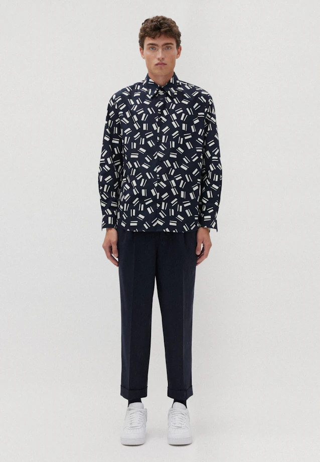 Regular Casual shirt Print in Dark Blue |  Seidensticker Onlineshop