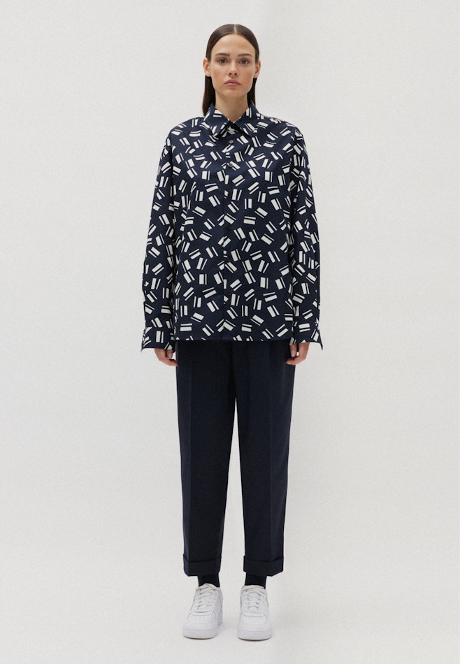 Regular Casual Hemd Druck in Dunkelblau | Seidensticker Onlineshop