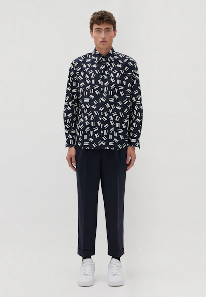 Regular Casual Hemd Druck in Dunkelblau |  Seidensticker Onlineshop