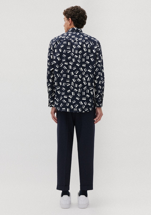 Regular Chemise casual Imprimé in Bleu Foncé | Seidensticker Onlineshop