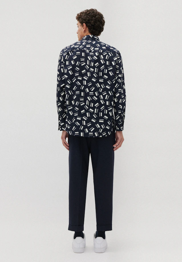 Regular Casual Hemd Druck in Dunkelblau |  Seidensticker Onlineshop