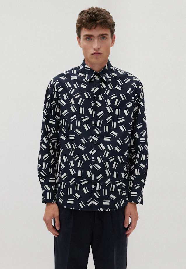 Regular Casual Hemd Druck in Dunkelblau |  Seidensticker Onlineshop