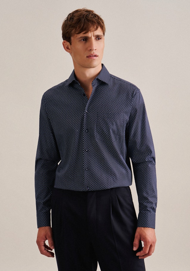 Business Shirt in Comfort with Kent-Collar in Dark Blue | Seidensticker Onlineshop