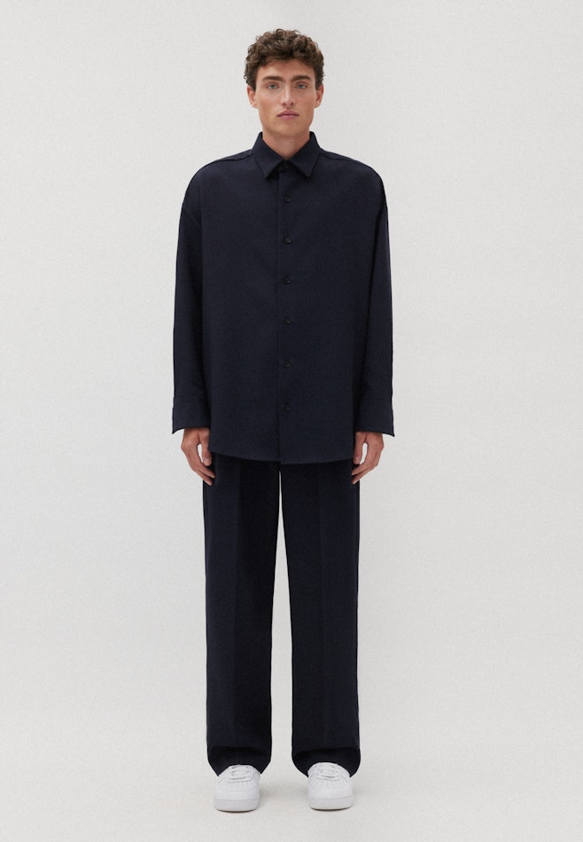 Oversized Chemise casual Uni dans Bleu Foncé | Boutique en ligne Seidensticker