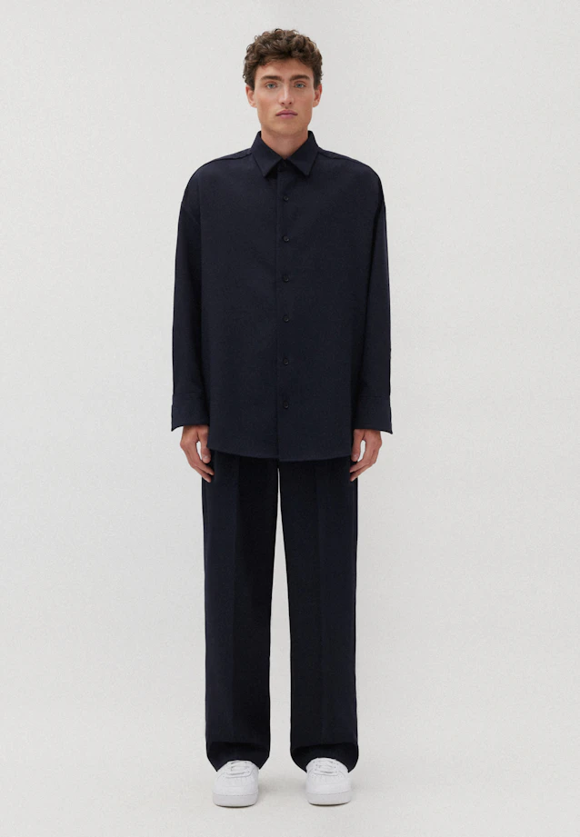 Oversized Casual Hemd Uni in Dunkelblau |  Seidensticker Onlineshop