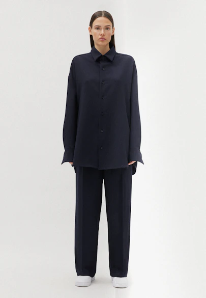 Oversized Chemise décontractée Uni in Bleu Foncé |  Seidensticker Onlineshop