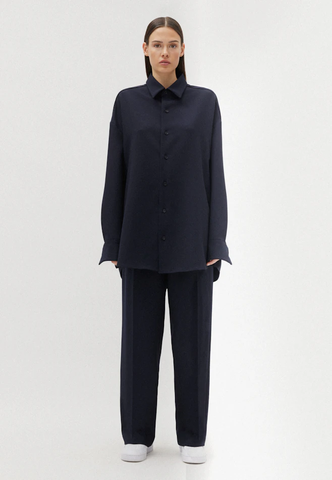 Oversized Chemise casual Uni dans Bleu Foncé | Boutique en ligne Seidensticker