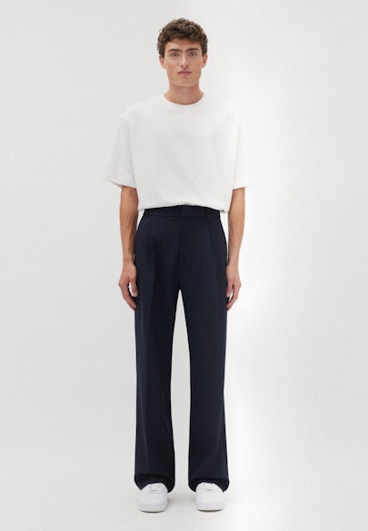 Oversized Pleated trousers Uni in Dark Blue |  Seidensticker Onlineshop