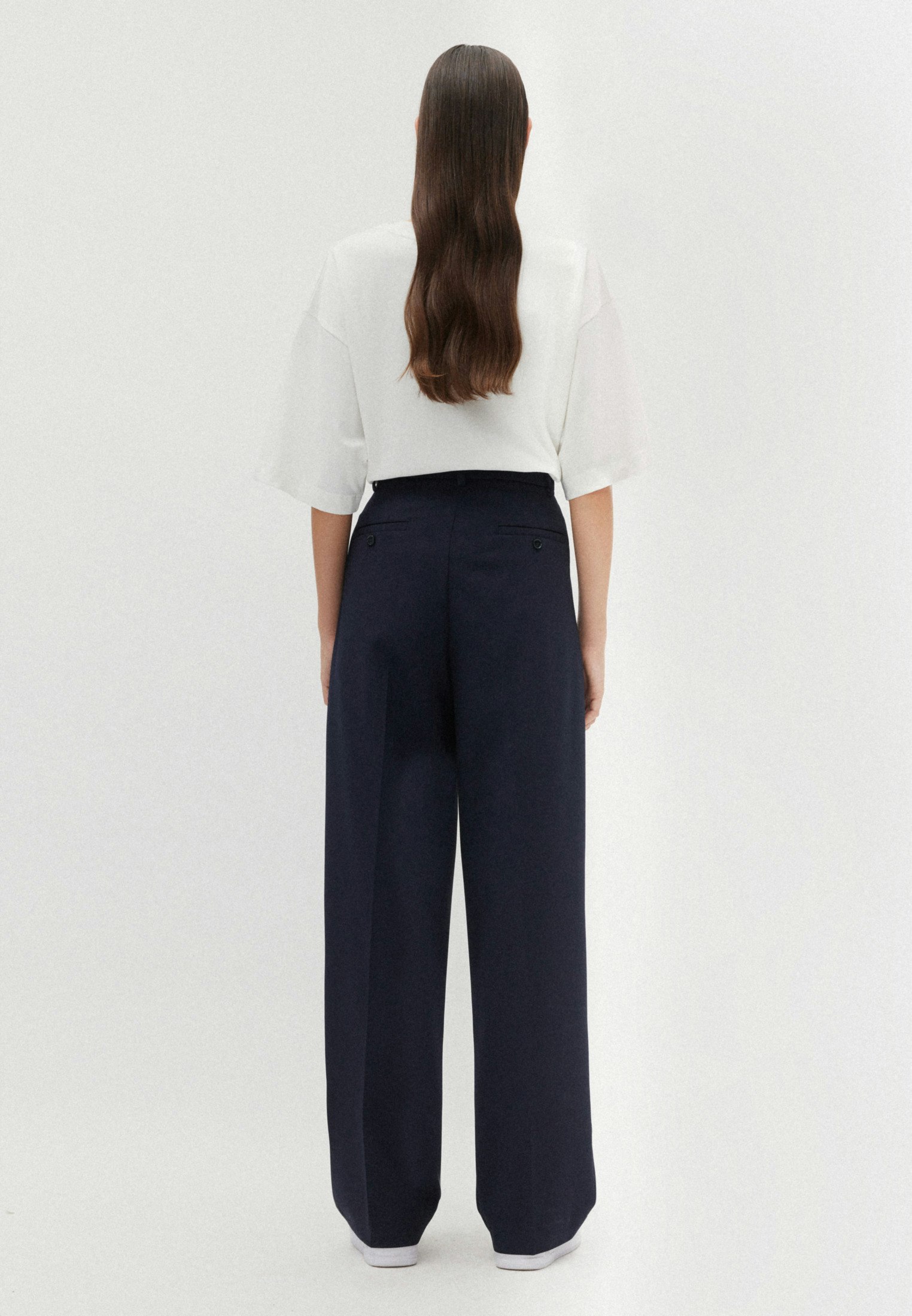 Men Oversized Pleated trousers Uni dark blue | Studio