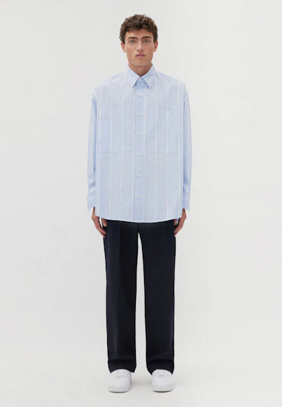 Oversized Casual Hemd Streifen in Hellblau |  Seidensticker Onlineshop
