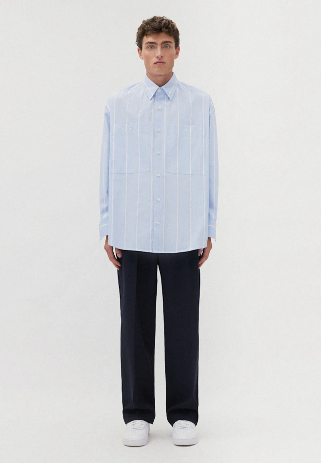 Oversized Casual Hemd Streifen in Hellblau | Seidensticker Onlineshop