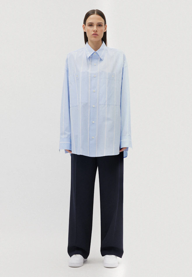 Oversized Casual Hemd Streifen in Hellblau | Seidensticker Onlineshop
