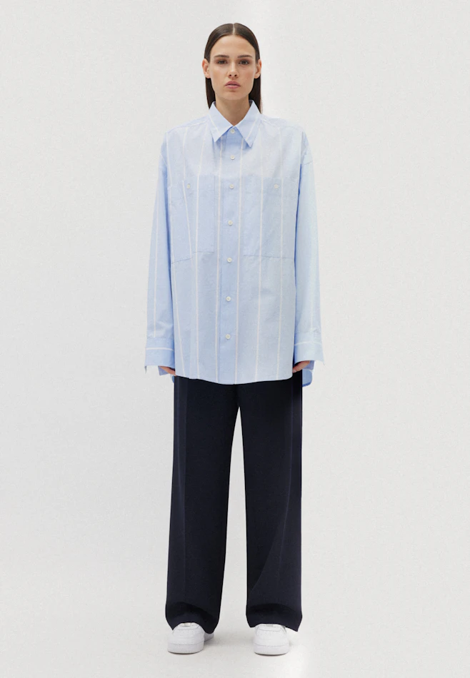 Oversized Casual Hemd Streifen in Hellblau | Seidensticker Onlineshop