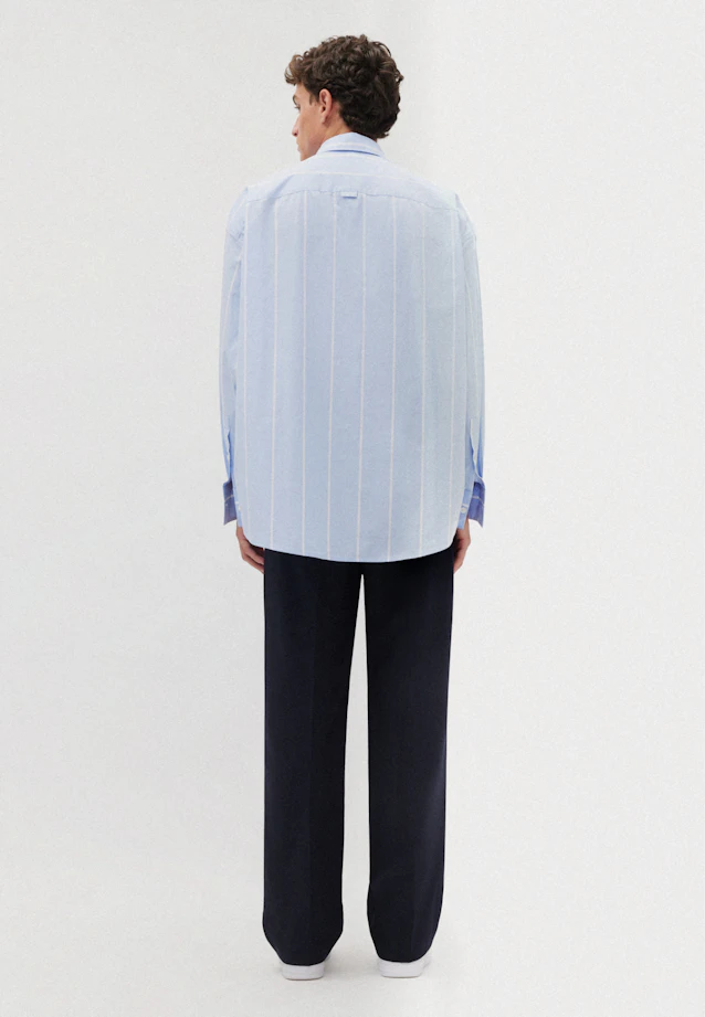 Oversized Casual Shirt Stripes in Light Blue |  Seidensticker Onlineshop