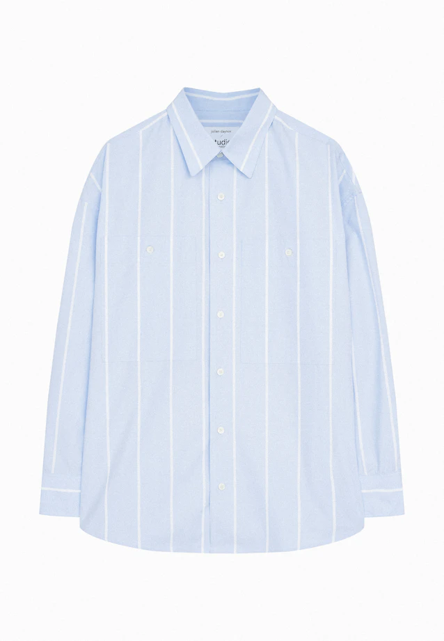 Oversized Casual Shirt Stripes in Light Blue |  Seidensticker Onlineshop