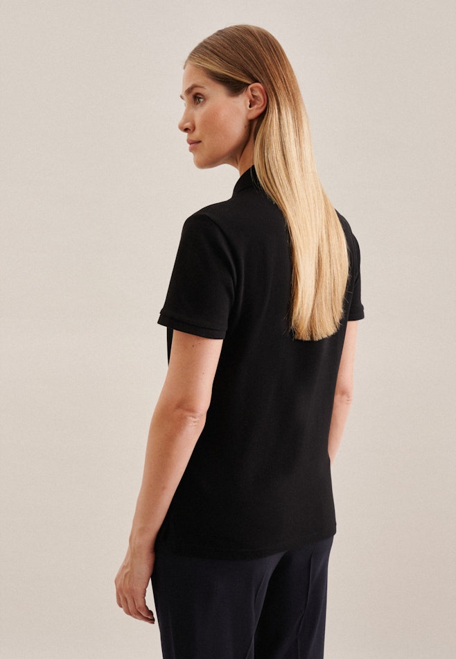 Chemise Polo Regular Manche Courte dans Noir | Boutique en ligne Seidensticker