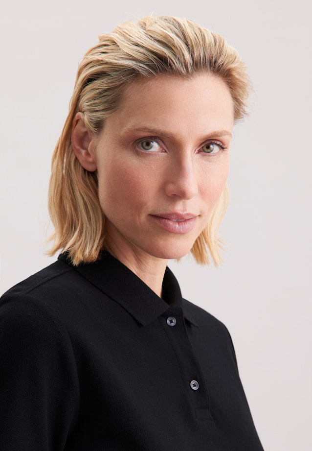Regular Polo Shirt Uni in Schwarz |  Seidensticker Onlineshop