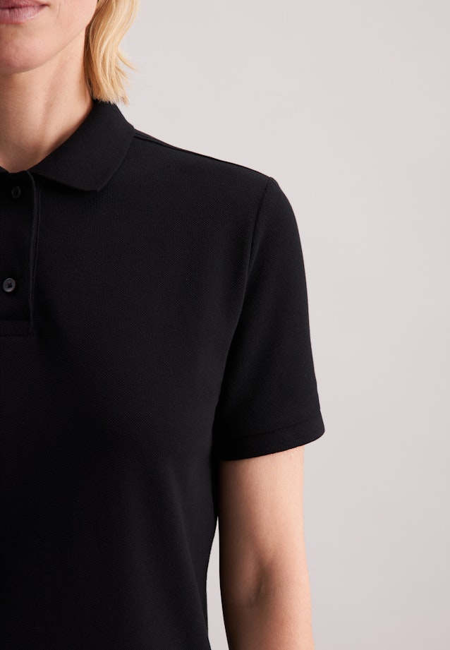 Regular Polo Shirt Uni in Schwarz |  Seidensticker Onlineshop