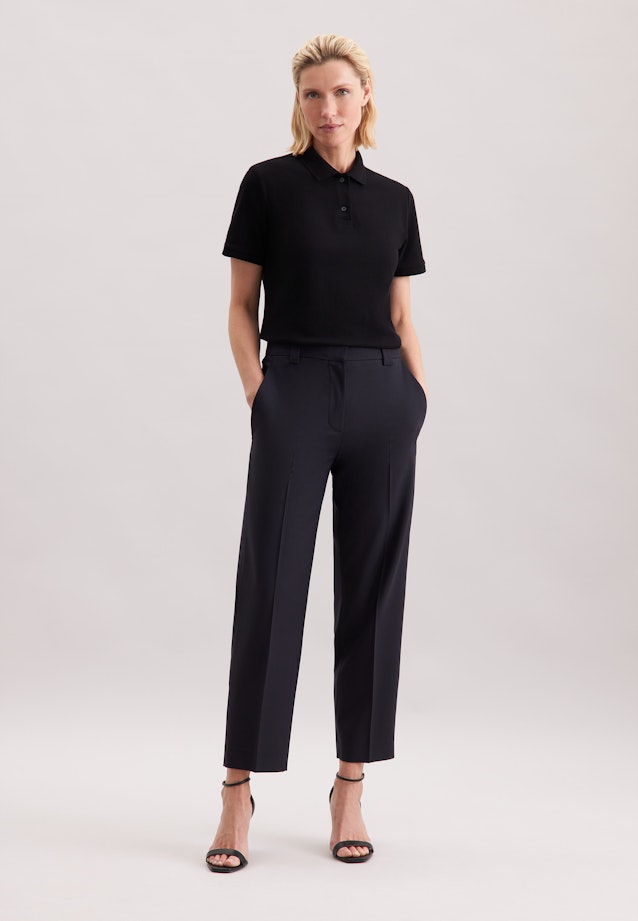 Regular Polo Shirt Uni in Schwarz |  Seidensticker Onlineshop