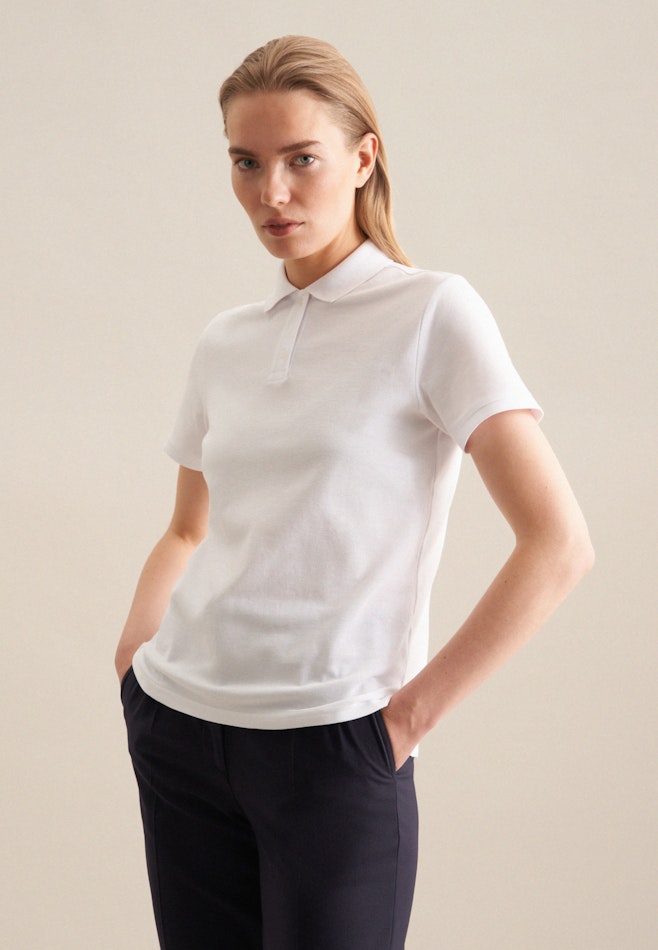 Piqué Poloshirt aus Baumwolle regular fit in White | Seidensticker online shop