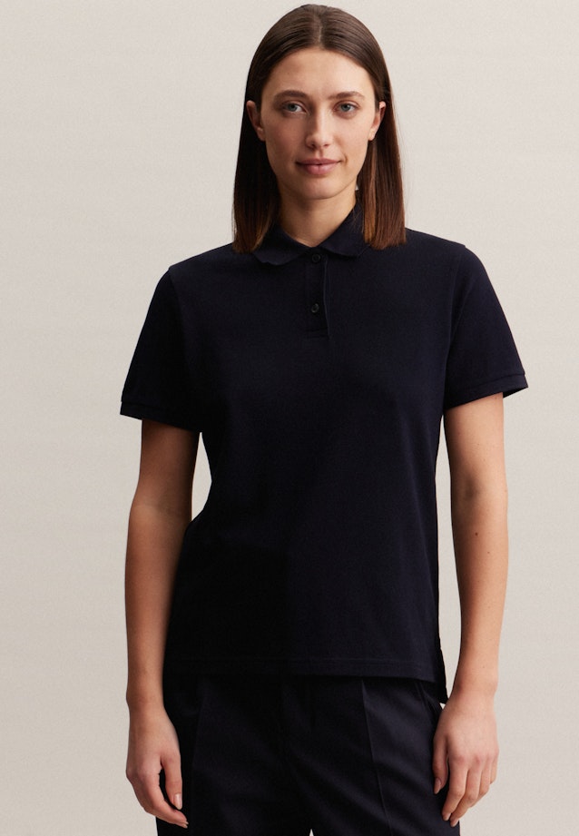 Kraag polo shirt in Donkerblauw |  Seidensticker Onlineshop