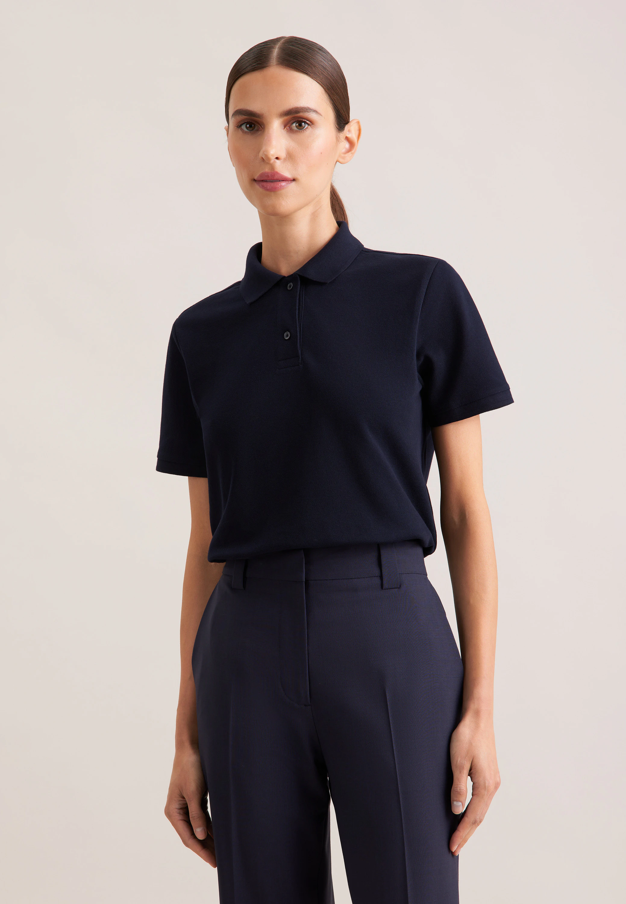 Piqué Poloshirt aus Baumwolle regular fit Blau L
