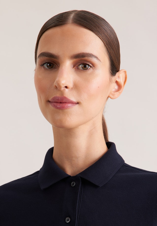 Polo en coton piqué à coupe régulière in Bleu Foncé |  Seidensticker Onlineshop