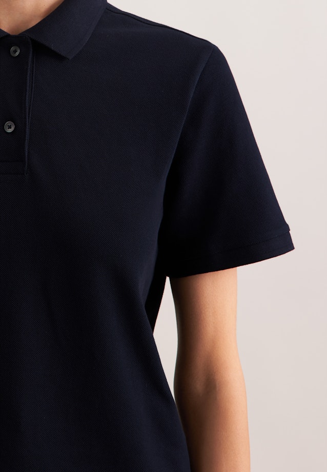 Polo en coton piqué à coupe régulière in Bleu Foncé |  Seidensticker Onlineshop