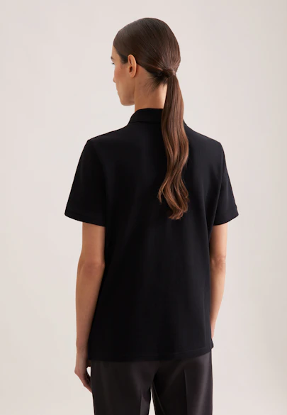 Polo en coton piqué à coupe régulière in Noir |  Seidensticker Onlineshop