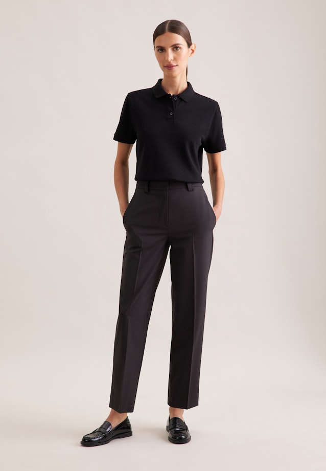 Piqué Poloshirt aus Baumwolle regular fit in Schwarz |  Seidensticker Onlineshop