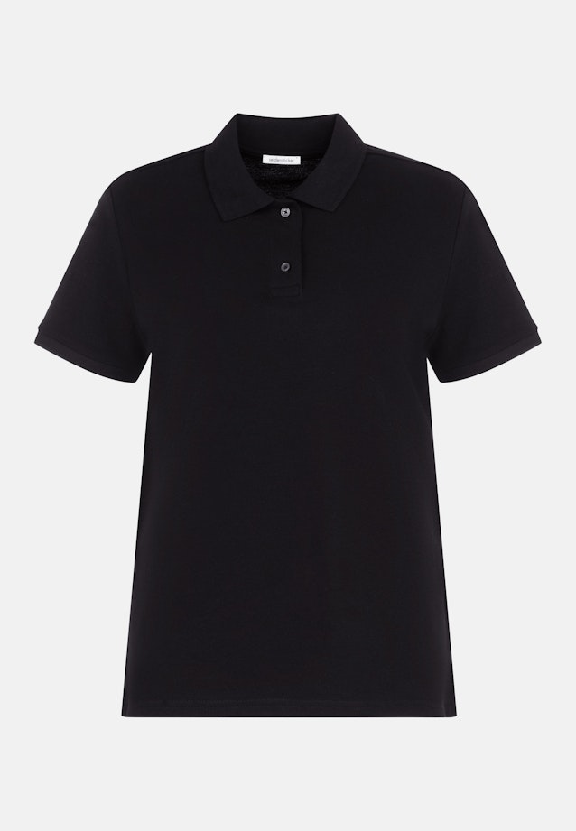 Polo en coton piqué à coupe régulière in Noir |  Seidensticker Onlineshop
