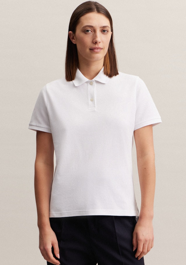 Kragen Polo Shirt Regular in Weiß | Seidensticker Onlineshop