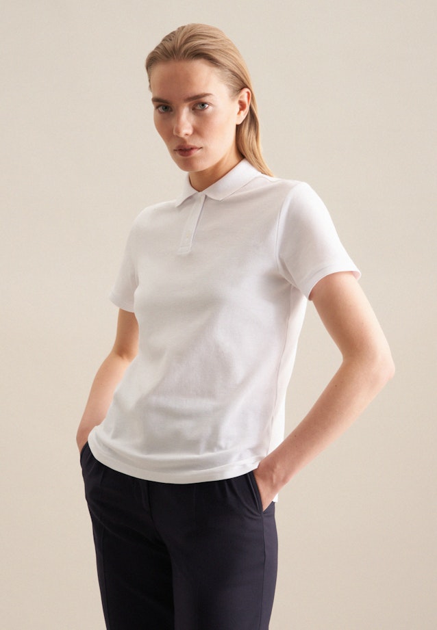 Kragen Polo Shirt Regular in Weiß |  Seidensticker Onlineshop