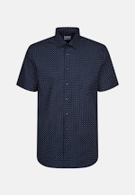 Poplin Short sleeve Business Shirt in Shaped with Kent-Collar in Dark Blue |  Seidensticker Onlineshop