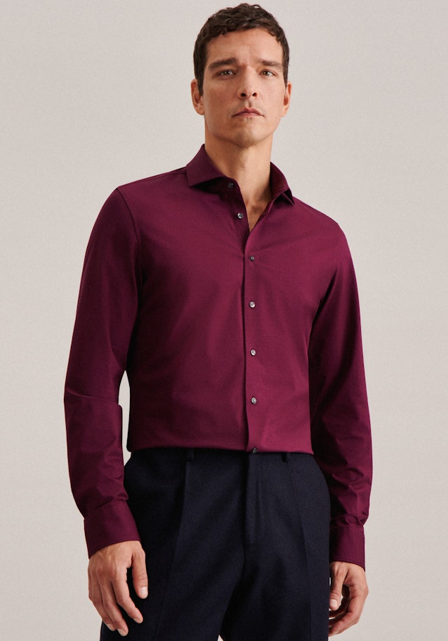 Jersey Jerseyhemd in Slim mit Kentkragen in Rot | Seidensticker Onlineshop