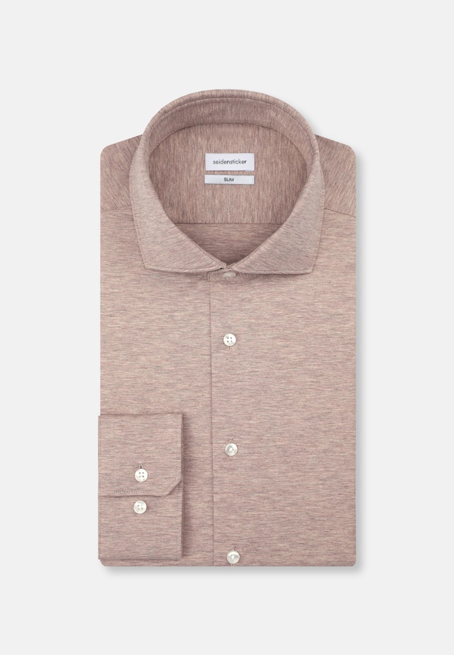 Slim Jerseyhemd Uni in Braun |  Seidensticker Onlineshop