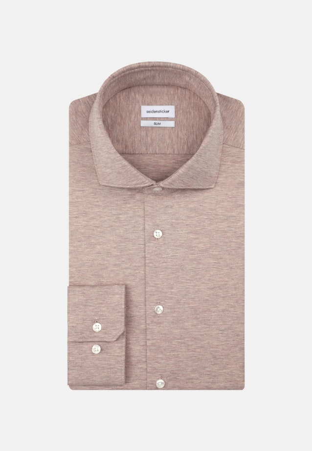 Jersey Jerseyhemd in Slim mit Kentkragen in Braun |  Seidensticker Onlineshop