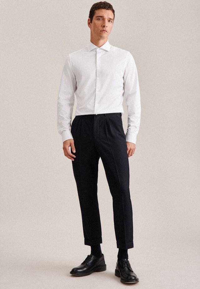 Jersey Jerseyhemd in Slim mit Kentkragen in Weiß |  Seidensticker Onlineshop