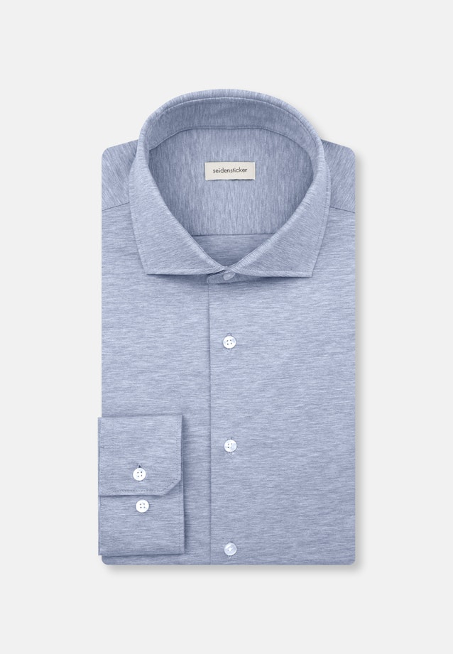 Slim Chemise en jersey Uni in Bleu Clair |  Seidensticker Onlineshop
