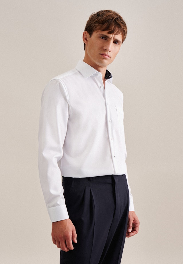 Chemise Business Comfort Twill (sergé) Col Kent in Blanc |  Seidensticker Onlineshop