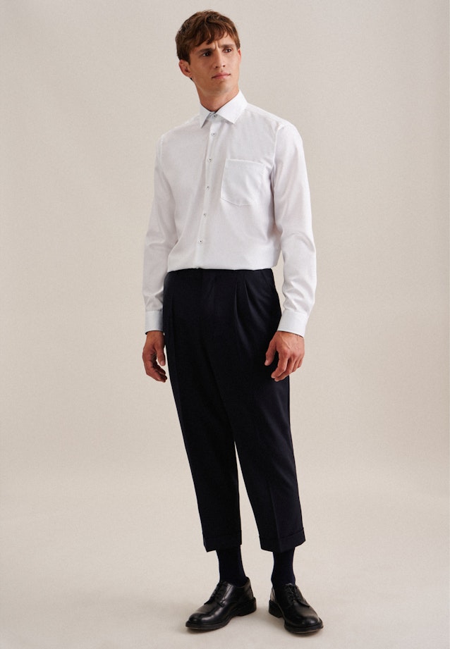 Non-iron Twill Business Shirt in Comfort with Kent-Collar in White |  Seidensticker Onlineshop