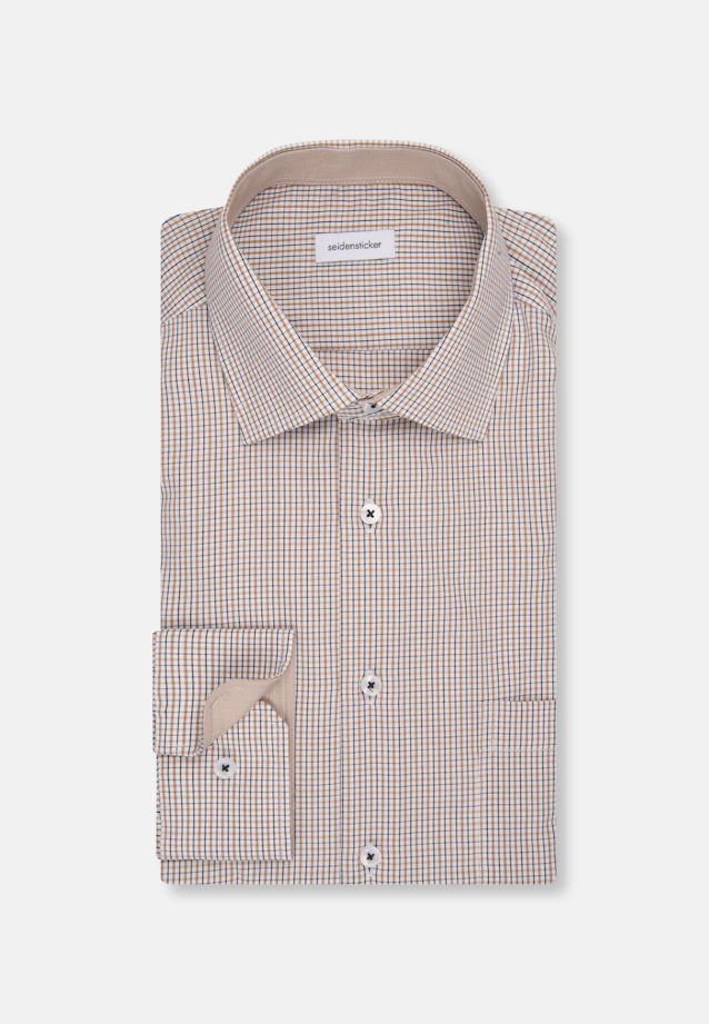 Comfort Business Hemd Karo in Braun |  Seidensticker Onlineshop