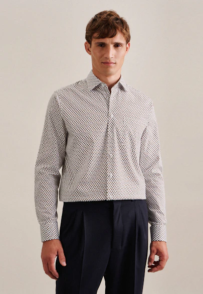 Comfort Chemise d'affaires Imprimé in Marron |  Seidensticker Onlineshop