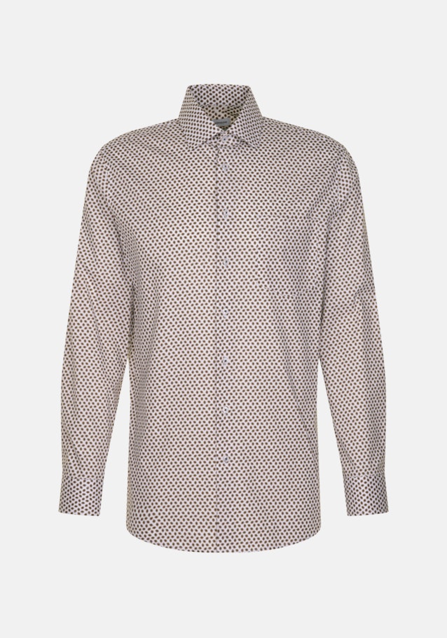 Business Shirt in Comfort with Kent-Collar in Brown |  Seidensticker Onlineshop